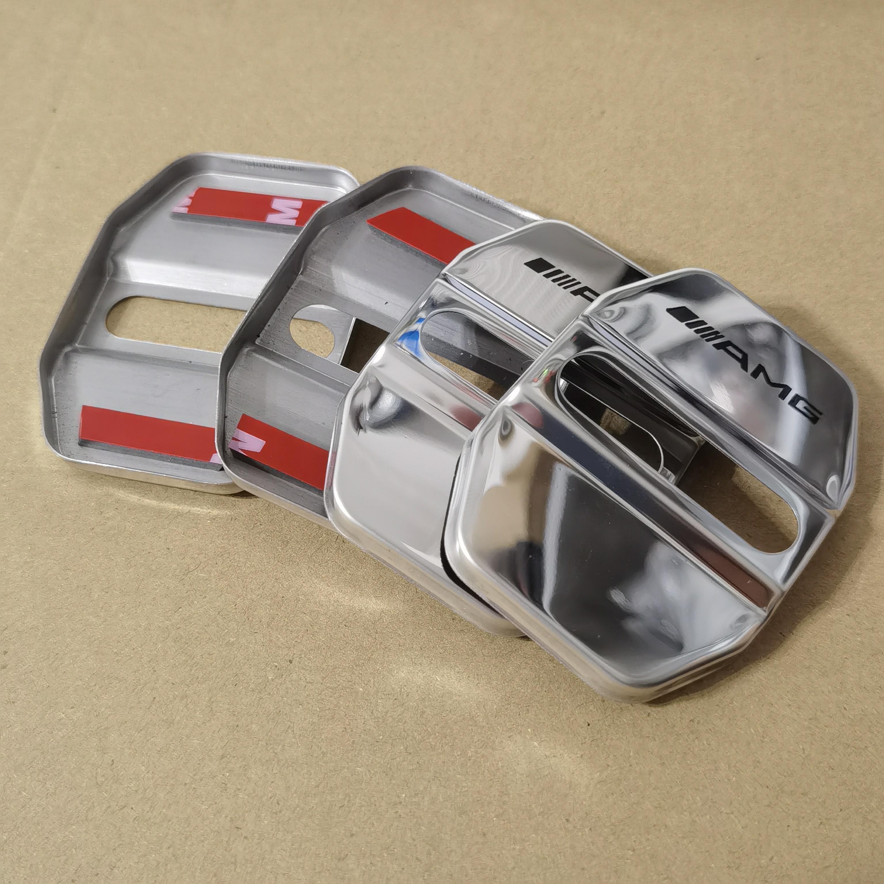 

Серебристая накладка-замок Металлическая накладка на пряжку двери 4 шт. Накладка на дверной замок для AMG Mercedes Benz W221 W205 W212 W463 W177 GLB GLA GLC