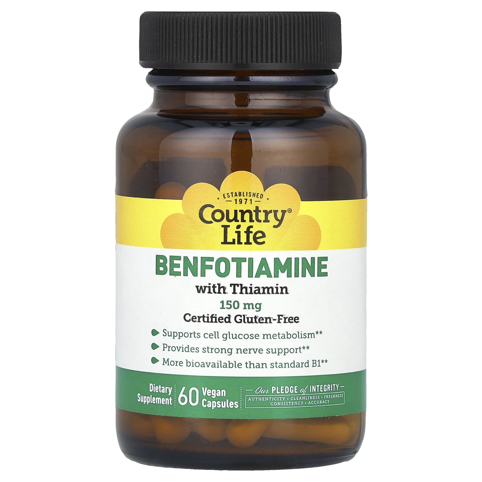 

Benfotiamine with Thiamine, 150Mg, 60 Veggie Capsules