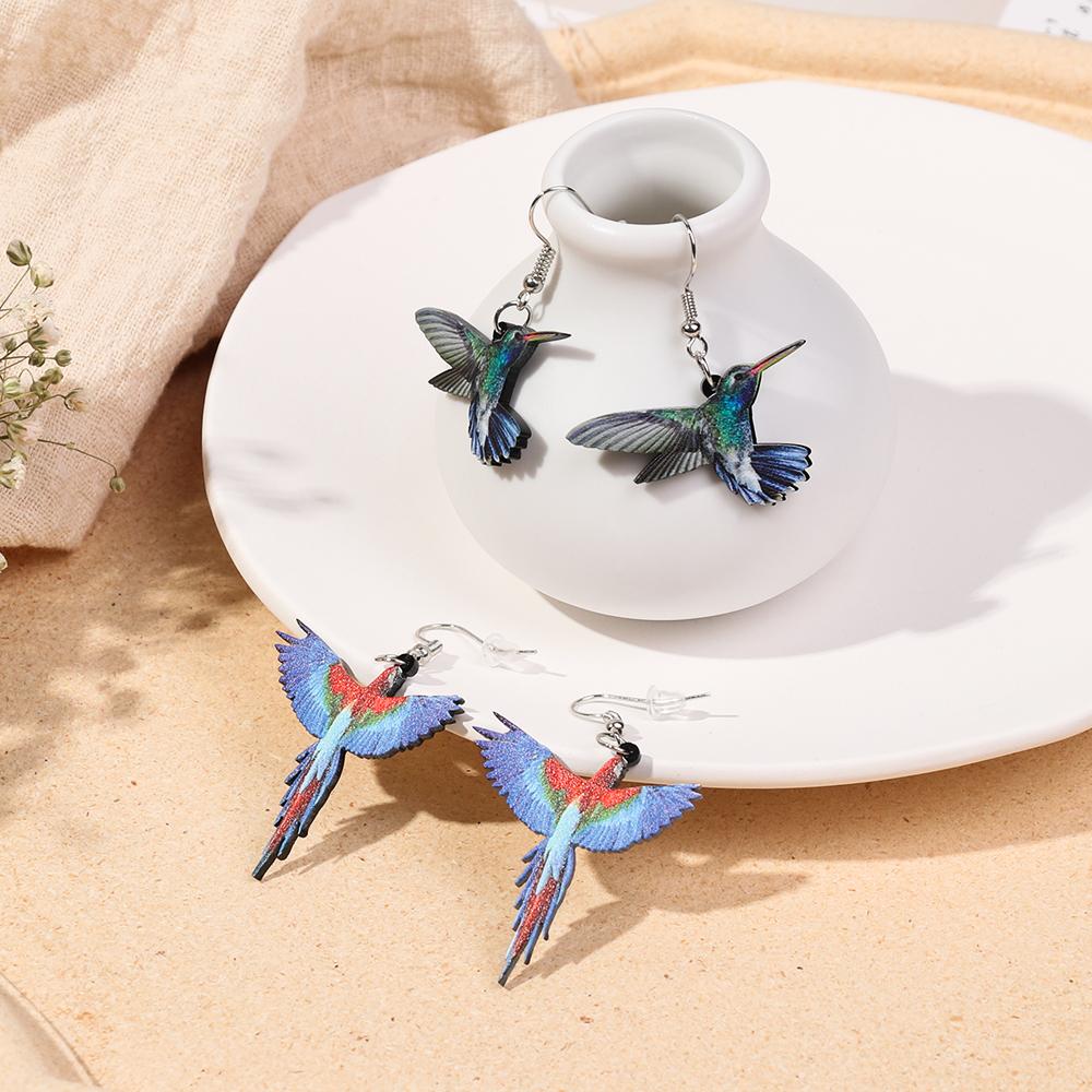 Fashion Acrylic Parrot Animal Jewelry Eardrop Bird Earrings Earbob
