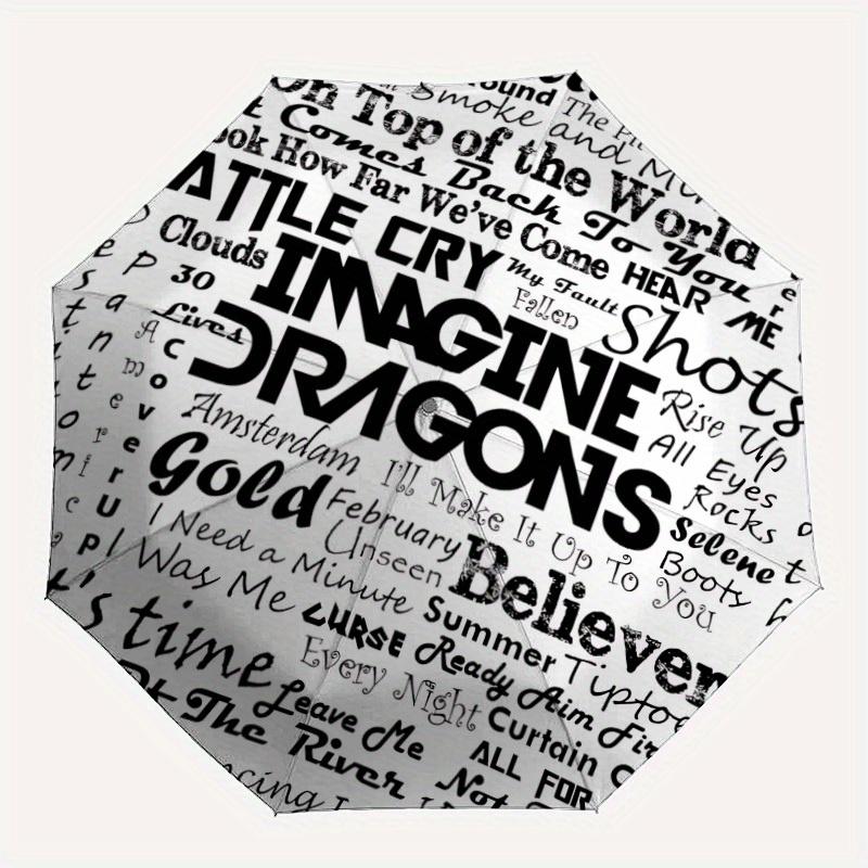

1pc Imagine Dragons Automatic Folding Umbrella, Portable Collapsible Design, 8-Rib Iron Frame, , All-Season Casual Outdoor Accessory yy0901026