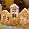 Vánoční perníková chaloupka kartonová stavebnice skládací perníková vesnička dekorace na stůl selský styl do interiéru středový prvek