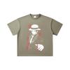 260 GSM Double Yarn 32 Count 100% Cotton Demon Slayer V37 Muzan Print Unisex Heavy Cotton T Shirt