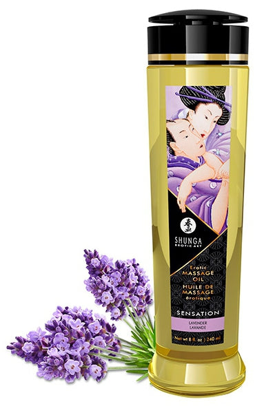 Huile de massage Sensation Lavande 240mL - Shunga - Huile de Massage