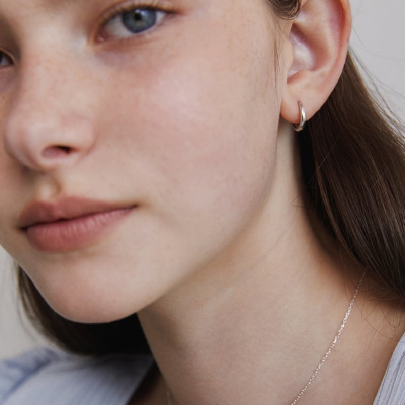 Tatiana (925 Silver) Slick Drop Hoop Earrings EC3111