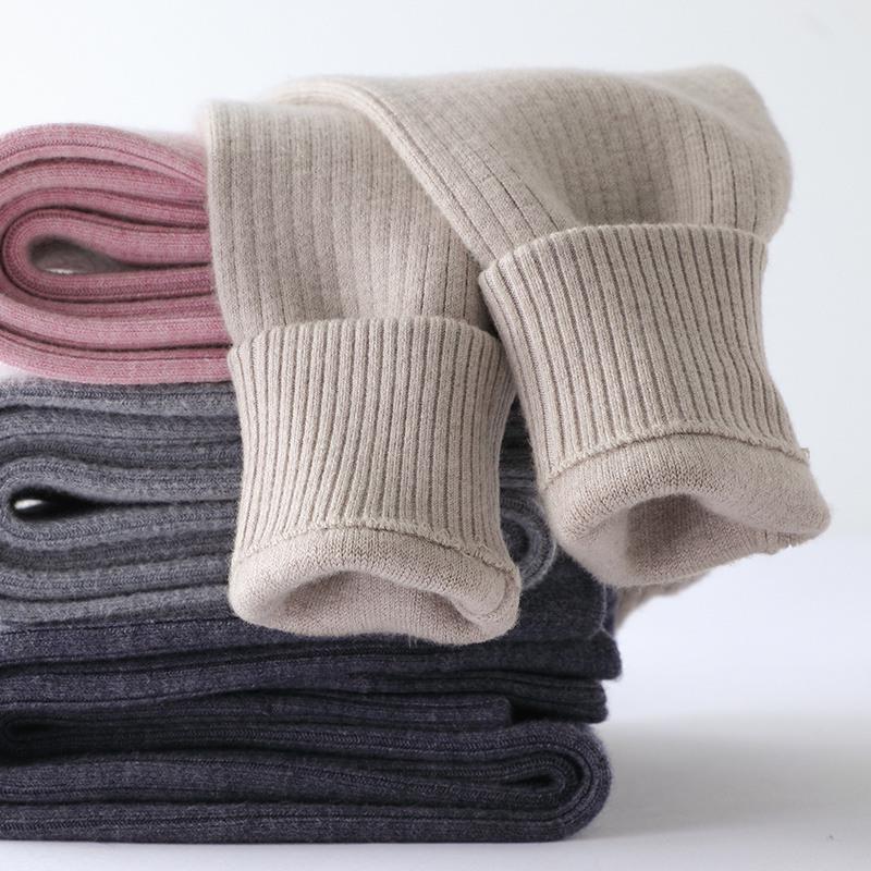Children’s Thick Wool Cashmere Pants for Fall & Winter – Knitted Ribbed Base Layer for Boys & Girls, Suitable for Big Kids.