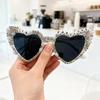 Heart-Shaped Women's Party Sunglasses with Pearls - Stylish Glasses for Weddings and Birthdays.