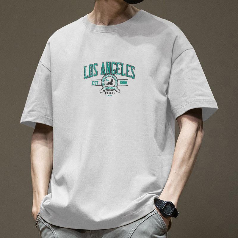 Summer Short Sleeved T-shirt Men's Loose Plus Size American Trendy Brand Ins Round Neck Half Sleeved Printed T-shirt Casual Comfortable Top