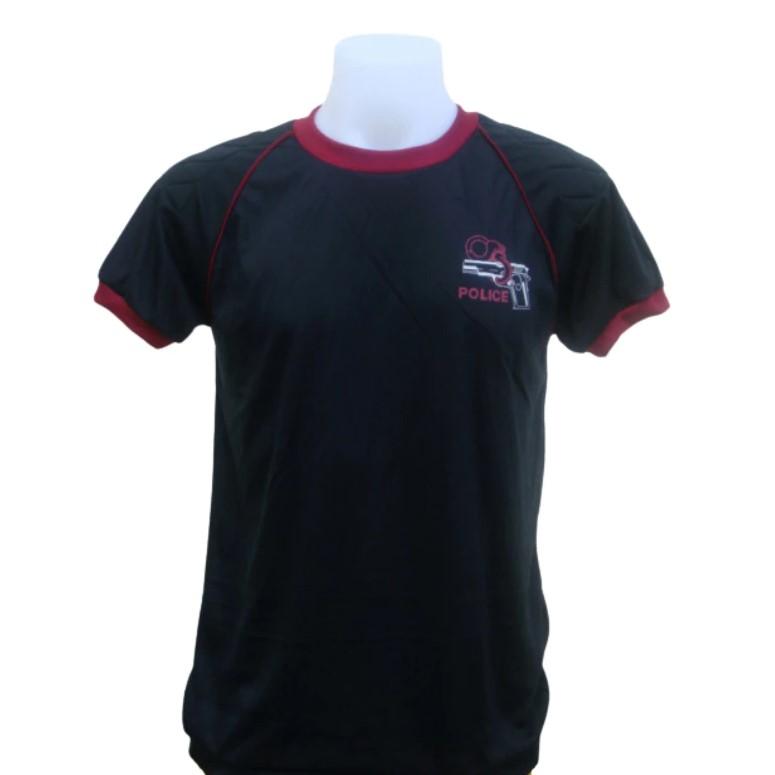 T-Shirt Thailändische Polizei Thailand Unterhemd Rundhalsausschnitt Kurzarm Pistole Handschellen Gepolsterte Schultern Druck Schnelltrocknend Uniform Männer Frauen Unisex
