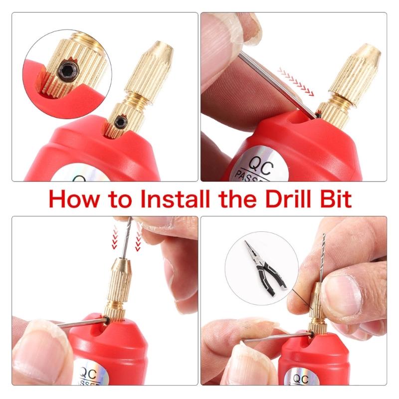 Electric Hand Drill Tools Set Pin Vise Kit DIY Jewelry Making Tools Drilling Tools for DIY Crafts and Jewelry Making
