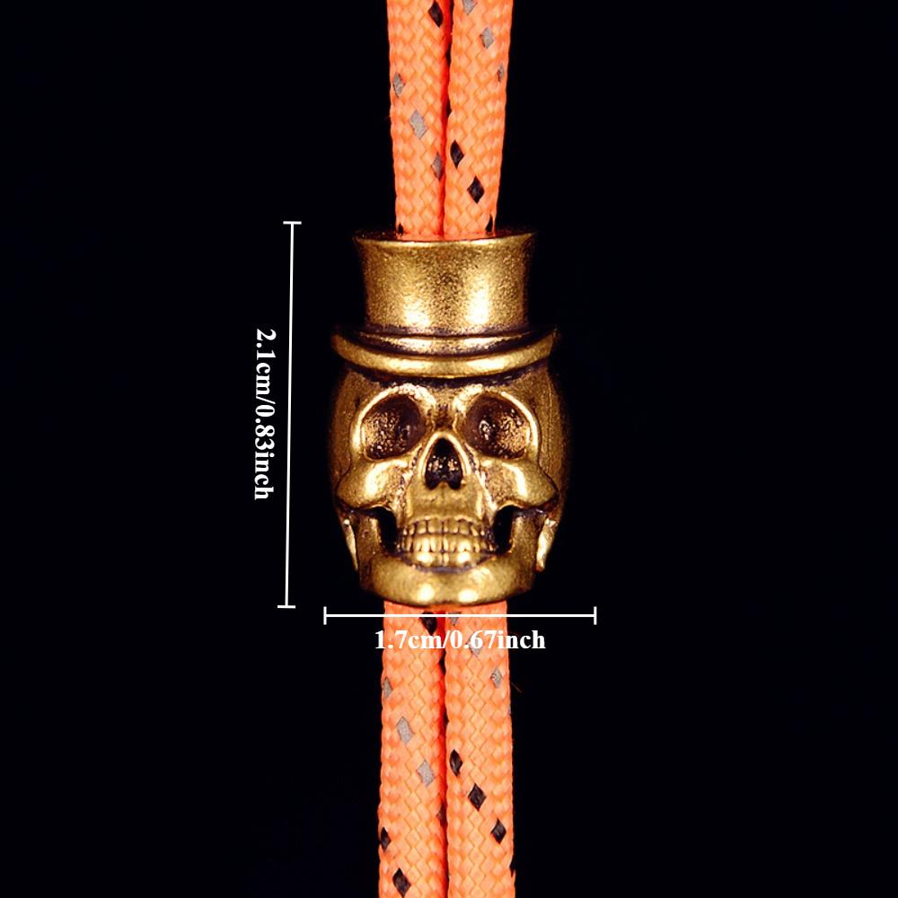 Hatted Skull Head Brass Knife Beads EDC DIY Woven Bracelets Lanyard Pendants Accessories Outdoor Tool Hangings Charms