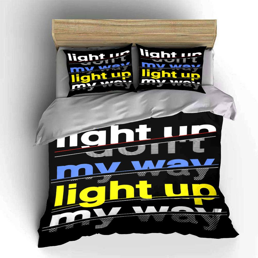 Text design with stripes. Bedding sets Duvet cover sets Duvet covers Pillowcases(1* Duvet Cover 2* Pillowcases without duvet insert)