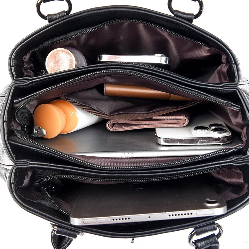 Handbags Women Bags Designer 3 Layers Leather Hand Bags Big Capacity Tote Bag for Women Vintage Top-handle Shoulder Bags