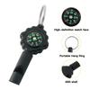 Multi-Function 2-in-1 Outdoor Survival Whistle and Compass with Keychain Mountaineering Adventure Camping Safety Tool