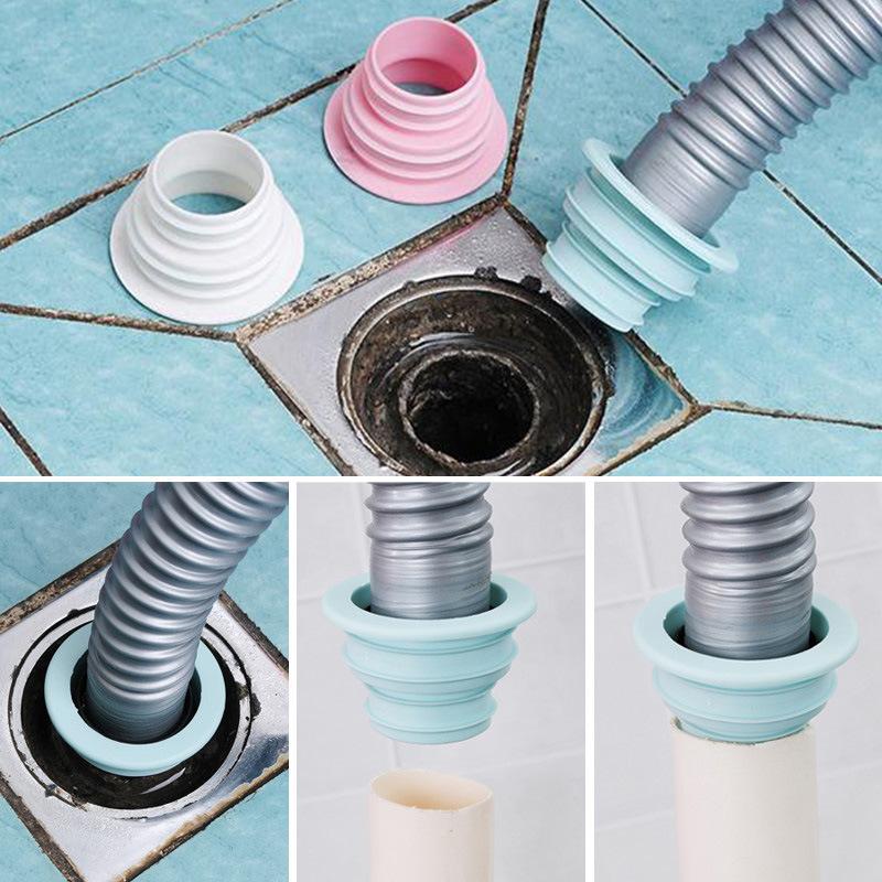 1pcs Drain Pipe Leak-proof Sealing Gasket Rubber Pipe Hose Prevent Dripping Leakage Plug Kitchen Pipe Deodorant Sealing Plug