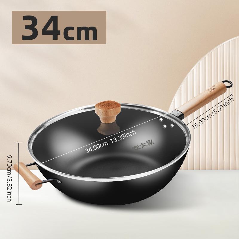 COOKER KING Traditional Handmade Iron Pans High Quality Wok Pot Non-stick Kitchen Uncoated