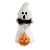 1/2Pcs Ghost Figure Plush Fabric Halloween Hanging Ornament Orange Black Scarf Ghost Figurine Ghost Doll Decoration