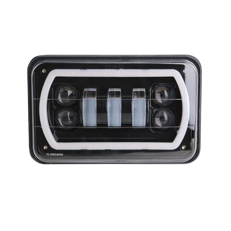 

4x6 LED Headlight for Jeep Wrangler Off-Road Modification Silver Base