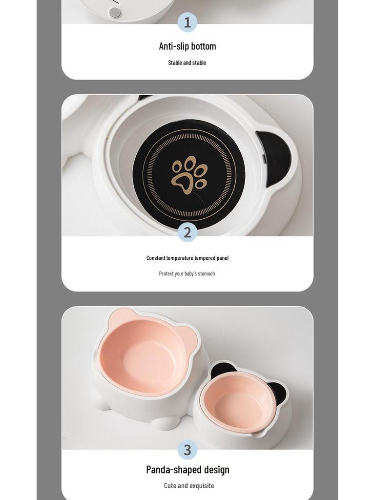 Ceramic Anti-Spill Temperature-Regulating Pet Bowl - Slanted Design for Cats and Dogs