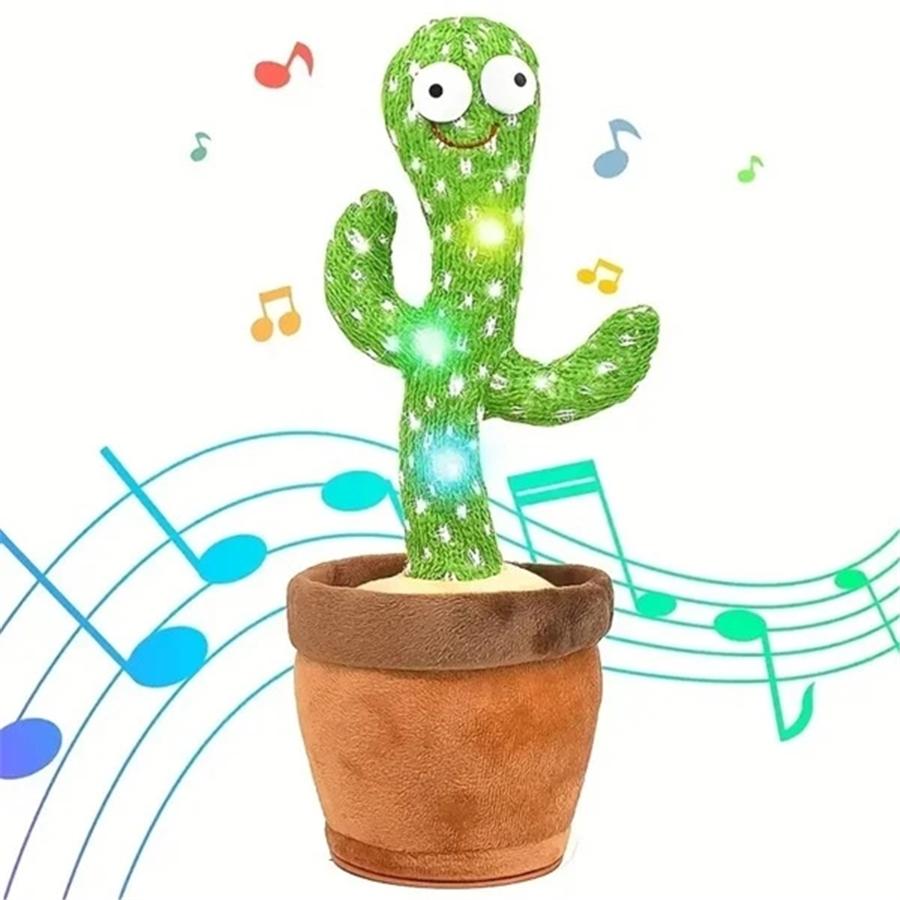Kids Adult USB Electric Singing and Dancing Recording Repeater Cactus Plush Funny Decompression Toys Party Games & Activities