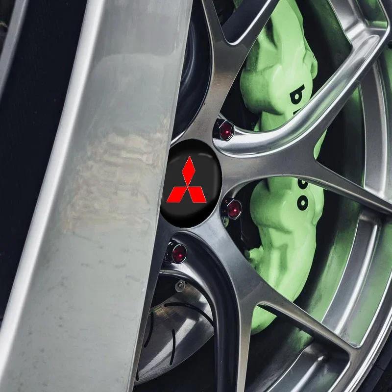 4Pcs Car Styling Wheel Hub Center Caps Stickers Rim Badge Cover For Mitsubishi Asx Lancer Outlander Pajero Ralliart Accessories