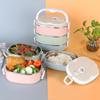 ZISIZ 304 Stainless Steel Round Double Layer Insulated Lunch Box