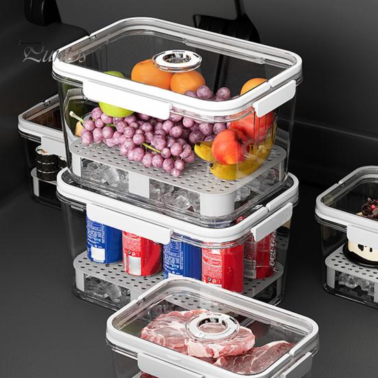 2300/5500ML Airtight Crisper Box with Time Recording Disk Reusable Food Storage Container Fruits Vegetables Loaf Keeper Box for Kitchen Counter