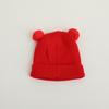 Red Knitted Hat Soft Baby Bonnet Cap Beanie Cap for Baby Infant Toddler Newborn Chinese Theme Winter Warm Hairball Hat