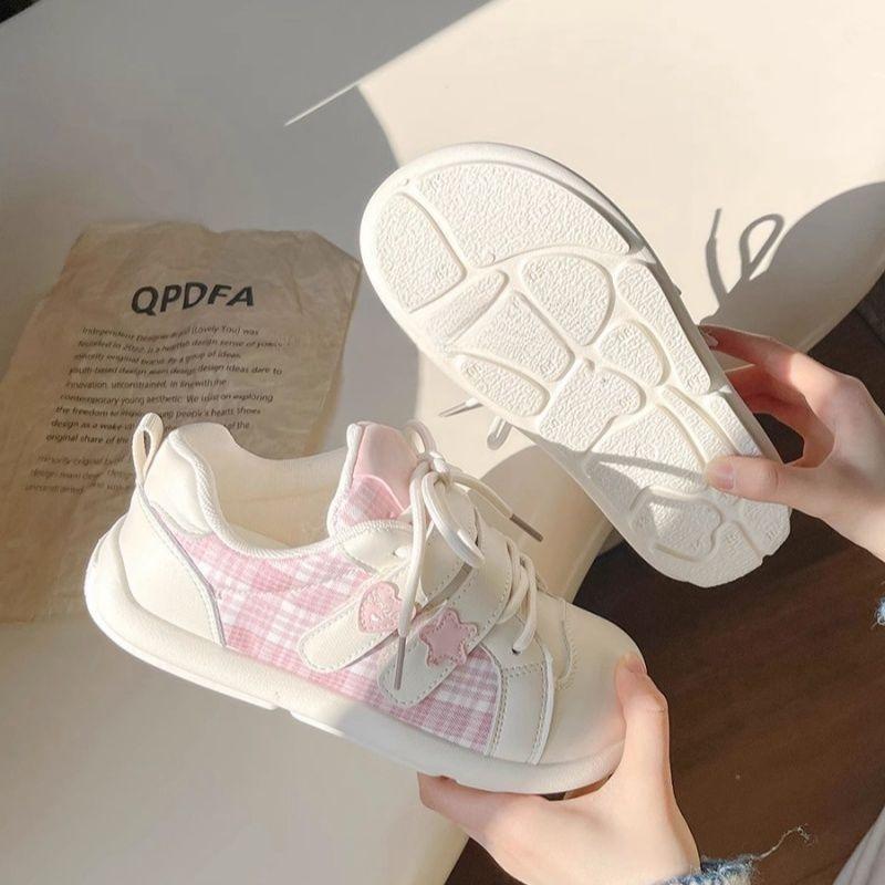Dopamine Retro Board Shoes Women's New Spring Versatile Shoes Platform White Shoes Casual