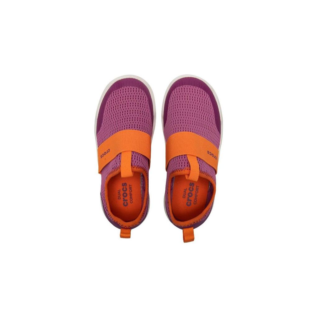 Crocs Round Toe Slip-On Mesh Breathable Non-Slip Casual Shoes Kids Shoes Purple Orange 204022-6JV