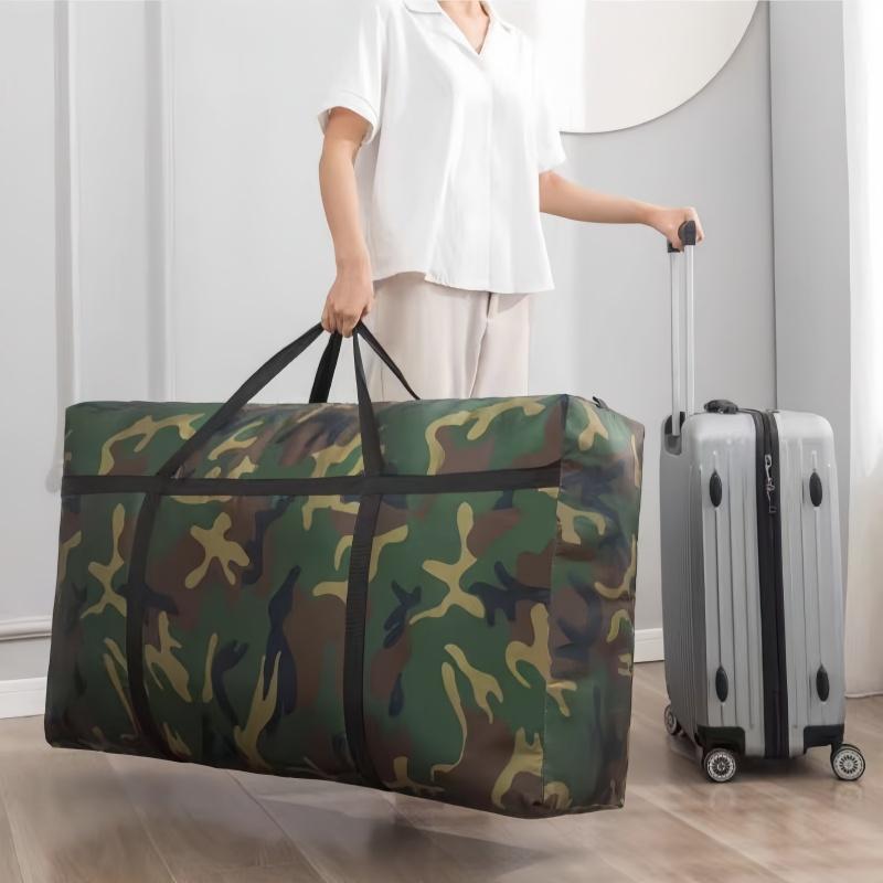 Portable Camouflage Thickened Waterproof Oxford Cloth Luggage Bag. Large Capacity Quilt Storage Bag.Camping Travel Accessories