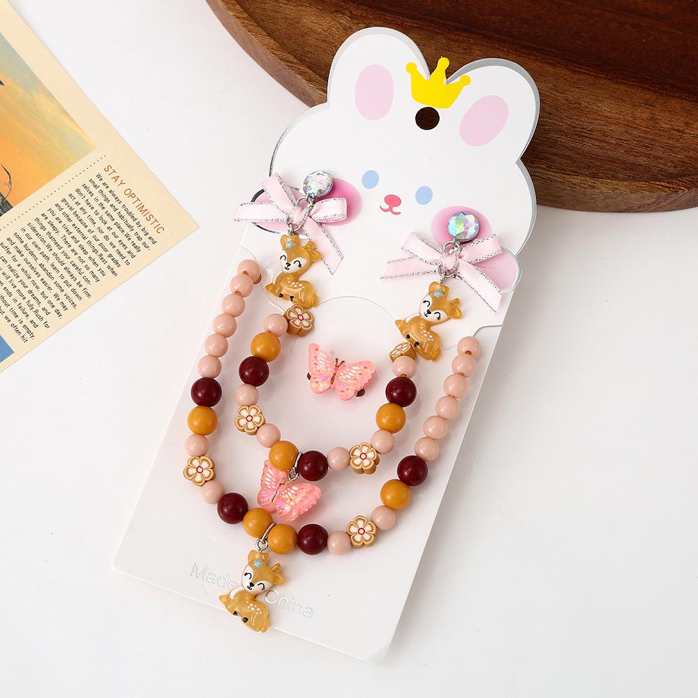 Детские клипсы-бантики и длинные асимметричные серьги принцессы, стиль мори-герл