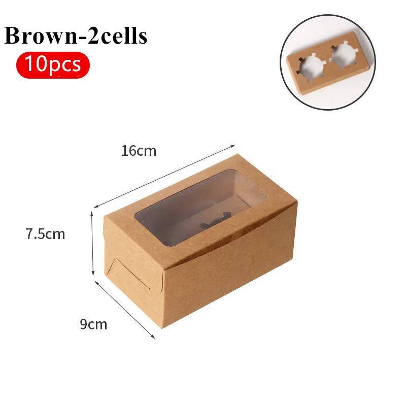 10 buc./set cutie portabilă pentru cupcake cu fereastră transparentă pentru prăjituri, biscuiți, cutii pentru pachete de prăjituri, ambalaje pentru patiserie, recipient pentru desert, cutie cadou