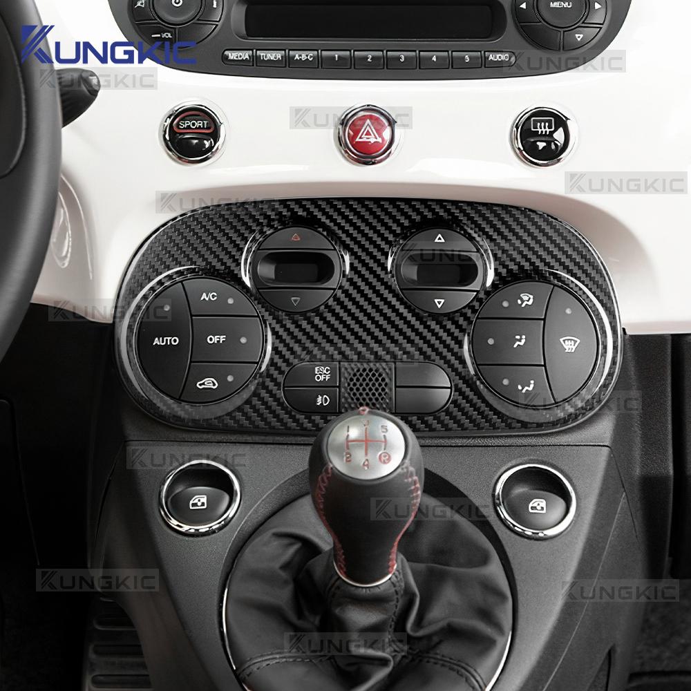 Real Hard Dry Carbon Fiber For Abarth 595 695 595C 695C 2012-2025 2025 2025 2025 Fiat 500 500C 2008-2025 AC Digital Climate