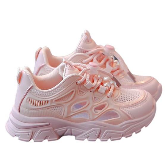 Girls' Sports Shoes Spring and Autumn New Breathable Mesh Girls Children's Day Students White Shoes