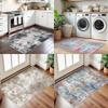 Small Abstract Blue Rust Color Printed Carpet Mat Rug Washable Non Slip Home Decor for Entryway Indoor Foyer Front Door Sink