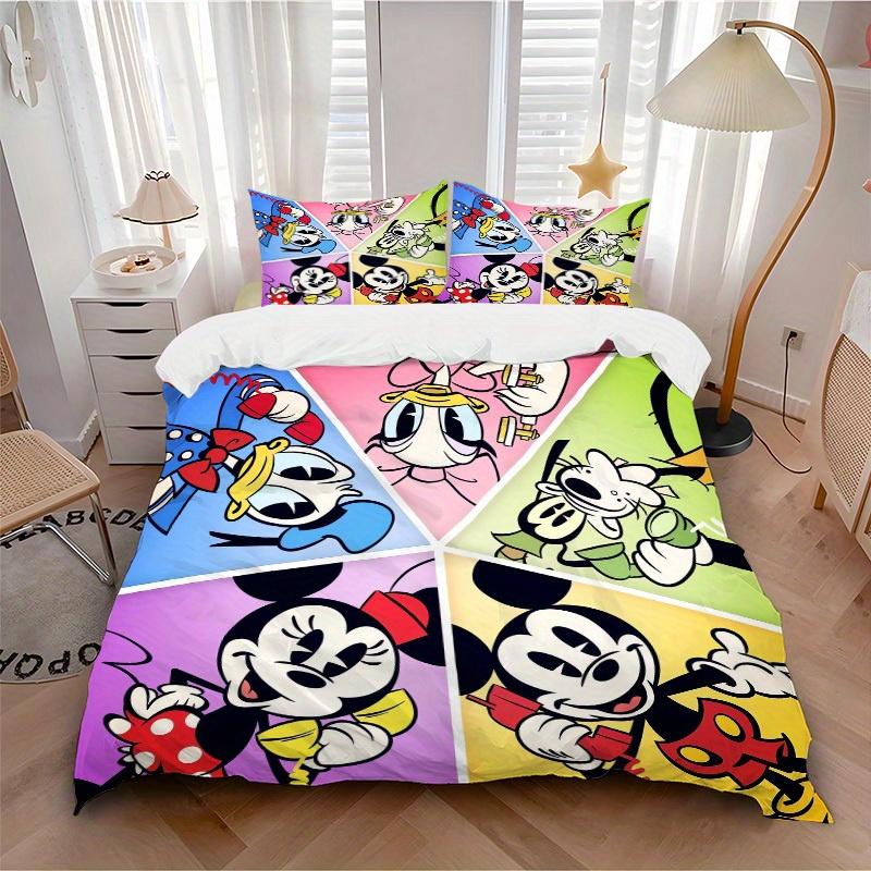 

3pcs set Mickey Mouse, Minnie Mouse, Cartoon print bedding quilt cover, soft and comfortable quilt cover suitable for bedroom and guest room11 135x200cm