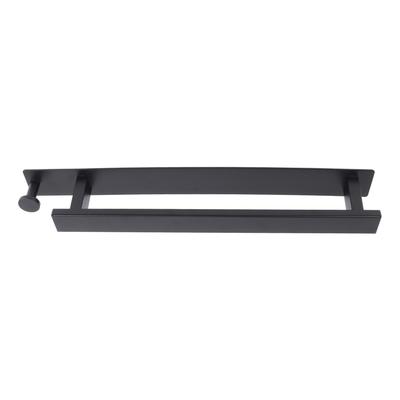 Vertical Towel Bar 304 Stainless Steel Wall Mounted Black with Hooks Bath Towel Storage Rack