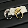 Minimalist Irregular Geometric Smooth Surface Teardrop-shaped Stainless Steel Opening Rings for Women Temperament Finger Jewelry