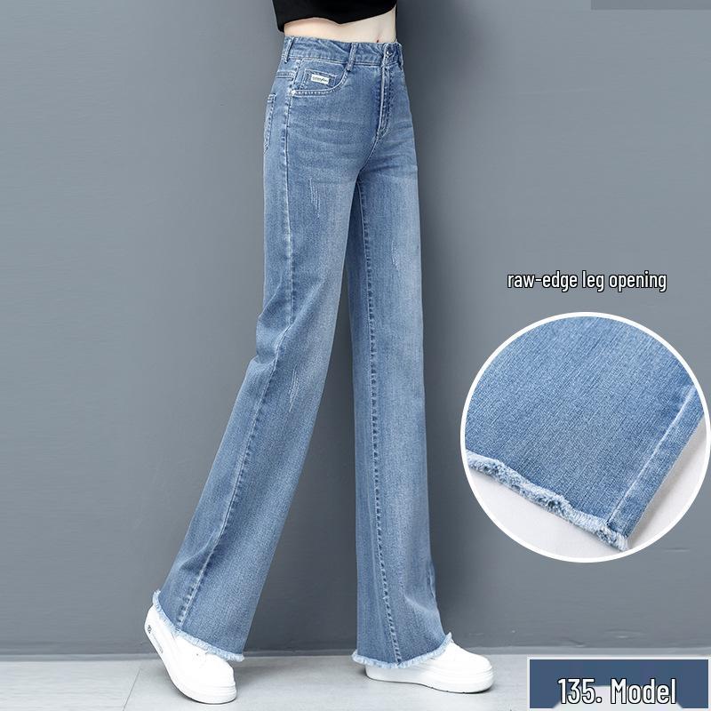 Women s High-Waisted Frayed Hem Wide-Leg Jeans 29