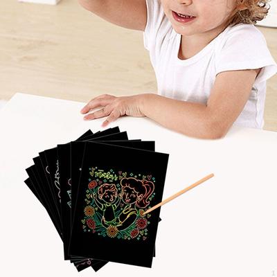 9 Pezzi Kit Artistici di Artigianato con Carta da Grattare, Fogli Interattivi per Disegno e Appunti per Confezioni Regalo