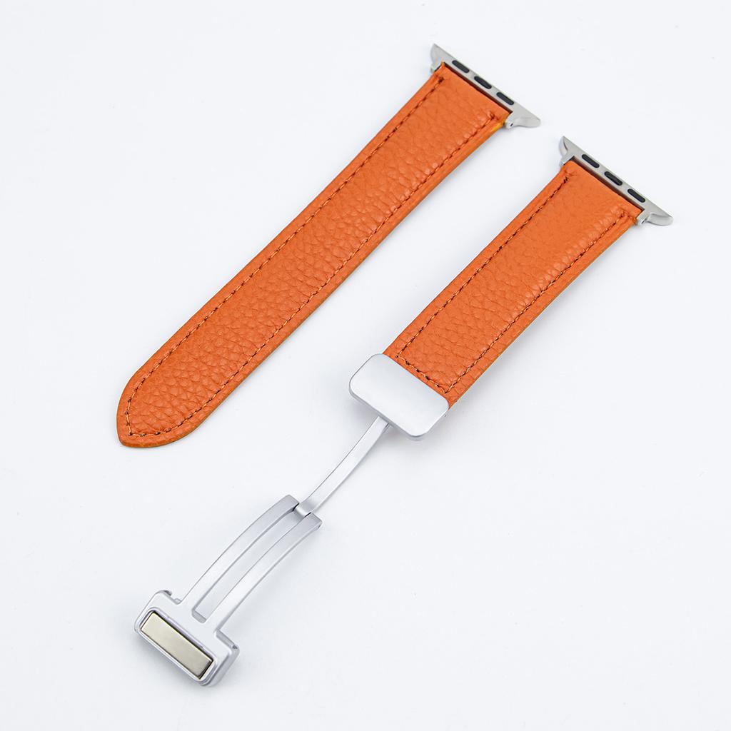 Classic Leather Magnetic Buckle Strap for Apple Watch 8 45mm 41mm Ultra 49mm Geniune Leather Band for iWatch Series 7 6 5 38mm 41mm 40mm