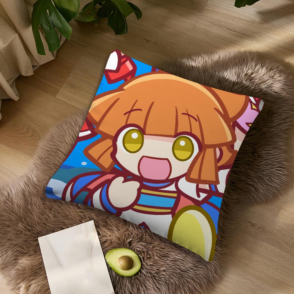 Game P-Puyo P-Pop F-Fever Anime Sig For Bedroom Car Coffee Shop Room Soft and Living Room Sofa Decorative Pillow Cover Case