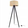 Floor Lamp Standing Tripod Wooden Lampshade 45Cm