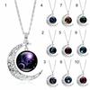 Women 12 Constellation Moon Alloy Electroplating Elegant Pendant Necklace for Valentine Day