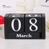 Calendario da tavolo con blocchi di legno, calendario perpetuo in legno massello rustico, calendario perpetuo riutilizzabile, decorazione per la scrivania dell'ufficio domestico
