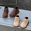 Autumn New Children Single Boots Boys Handsome British Style Short Boots Baby Comfortable Soft Kindergarten Shoes