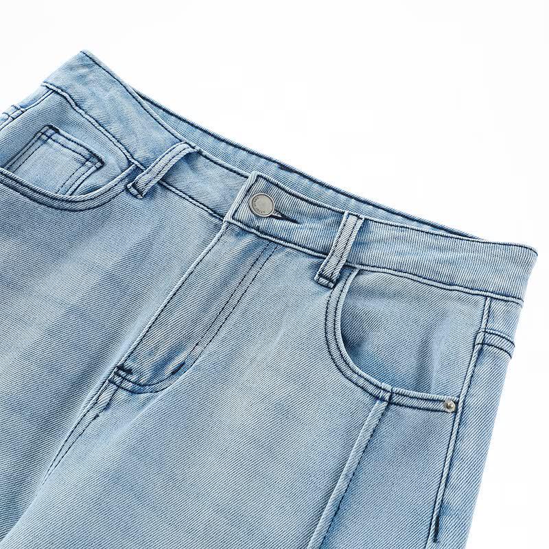 LAGOGO Women's 2025 High-Waist Wide-Leg Light Denim Jeans