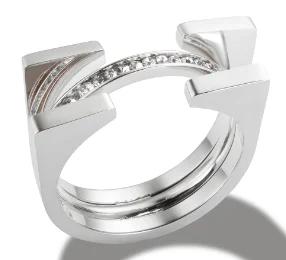 Anello Minimalista in Acciaio Inossidabile a Forma di Cuore Amore Vuoto per Donne Anelli con Zirconi Intarsiati Colore Oro Impermeabile Gioielli Moda Romantica