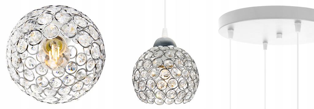 UNIQUE CHANDELIER HANGING LAMP CHROME CRYSTAL