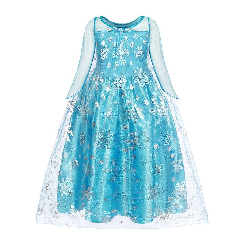 Frozen Queen Elsa Princess Dress - Children's Blue Gown for Girls